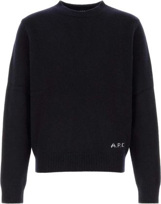 A.P.C. Edmond Sweater - Heren - Ronde hals truien - Blauw - L - Wol - Truien & Vesten