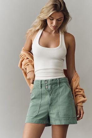 Mother Detour Cotton High Rise Shorts