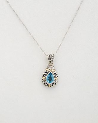 Phillip Gavriel 18K & Silver Blue Topaz Necklace