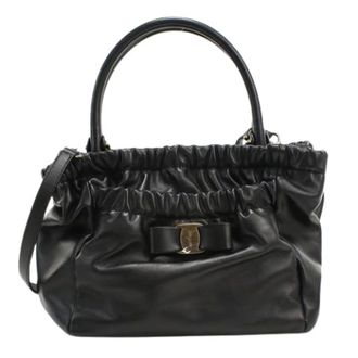 Ferragamo Pre-owned Handbag - Dames - Pre-owned - Zwart - Maat: ONE Size Leer