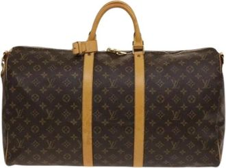 Louis Vuitton Pre-owned Weekend Bags, female, Brown, Size: ONE SIZE Pre-owned Vintage Canvas Weekend Bag