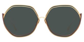 Linda Farrow ASPEN LFL1355 C3 Mens Sunglasses Gold Size 64