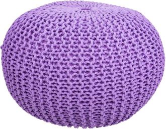 Wanderlust Deco Puff de algod&oacute;n trenzado violeta 45x45x30