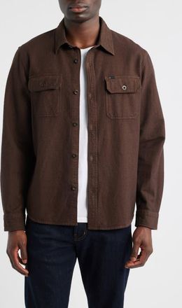 AG - Adriano Goldschmied Milland Relaxed Fit Utility Button-Up Shirt in Dark Chocolate at Nordstrom, Size Xx-Large