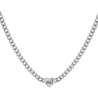 Alex and Ani Oui Non Heart Inline Necklace in Silver at Nordstrom