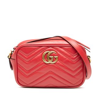 Gucci Tweedekans Mini Gg Marmont Matelass&eacute; Leren Schoudertas