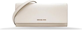 Michael Kors Leren Schoudertas - Dames - Schoudertassen - Beige - ONE Size - Leer - Tassen