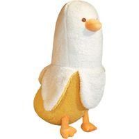 OEM Peluche Anatra Banana - Simpatico Giocattolo Coccoloso, Cuscino, Anatra Di Peluche, Adatto A Bambini E Bambine, Bianco, 50 Cm (19,7 Pollici) - Crezuo
