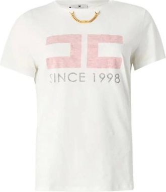 Elisabetta Franchi T-Shirts, female, White, M, T-Shirt