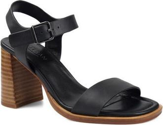 Artisan by Zigi Barnett Ankle Strap Sandal in Black Leather at Nordstrom, Size 10