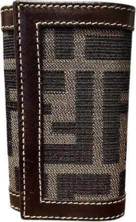 Fendi Pre-owned Zucca Canvas Leather Key Case - Dames - Vintage Accessoires - Bruin - ONE Size - Leer - Vintage