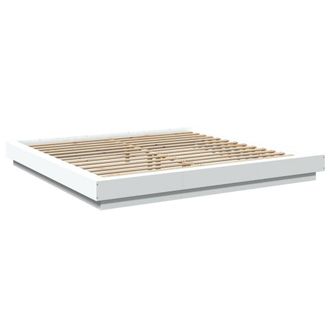 Berkfield Home Durable Bed Frame with LED Lights without Mattress White 200x200cm | Size: 200x200 cm