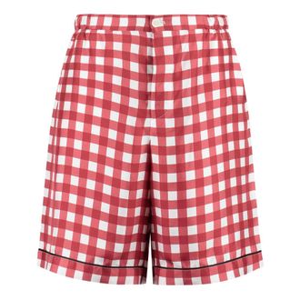 Prada Korte Broeken, Heren, Veelkleurig, S, Printed Silk Shorts