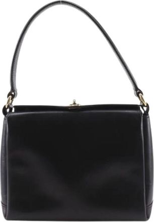 Gucci Pre-owned Leren Schoudertas - Dames - Vintage Handtas - Zwart - ONE Size - Leer - Vintage