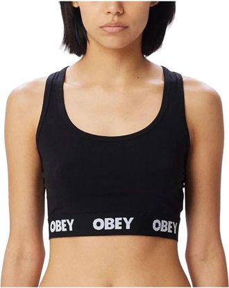 Obey Cropped Tank - Dames - Tops zonder mouwen - Zwart - XS - Tops