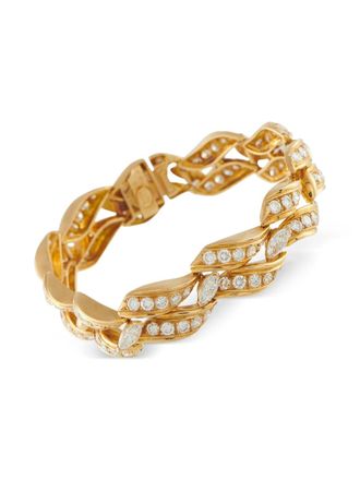 Chaumet 18K yellow gold wave-link diamond bracelet