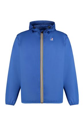 K-Way Blue Logo Hood Jacket