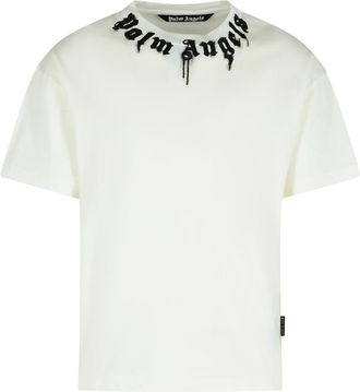 Palm Angels White Cotton T-Shirt