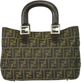 Fendi Pre-owned Mini Bags, female, Brown, Size: ONE SIZE Pre-owned Canvas Mini Bag