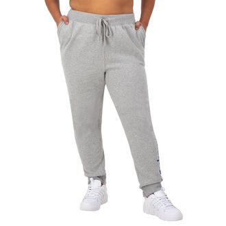 Champion Womens, Powerblend, Fleece Joggers, Comfortable Pants, 29 (Plus, Oxford Gray-Classic Script Logo, Large