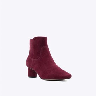 Draper James Bethany Bootss Burgundy Suede Square Toe Bootie JZZ1191