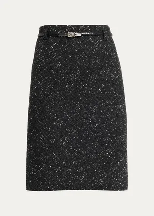 Marc Jacobs Virgin Wool-Blend Belted Midi Skirt