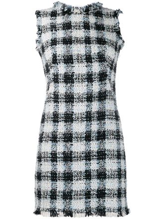 Alexander McQueen Tweed mini-jurk - Blauw