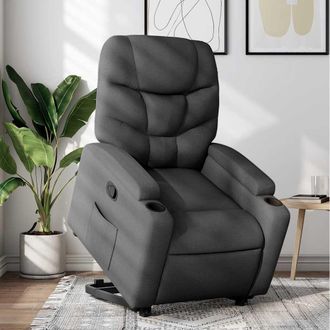 vidaXL Vidaxl - Sill&oacute;n Reclinable Elevable De Tela Gris Oscuro