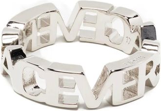Versace Anello con logo - Argento