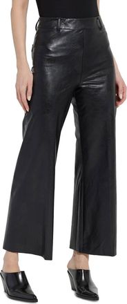 Lyss&eacute; High Waist Faux Leather Wide Leg Pants In Kohl Black