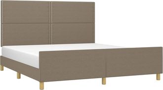 vidaXL Cama Sin Colch&oacute;n Tela Gris Taupe 180x200 Cm Vidaxl