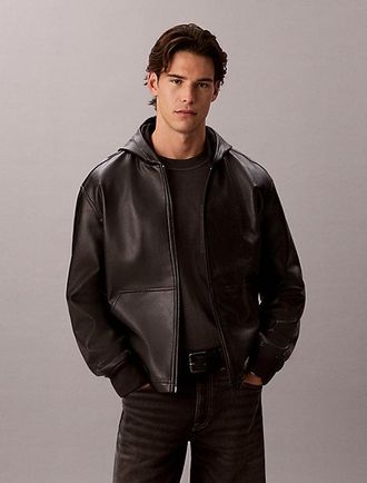 Calvin Klein Cazadora Bomber De Piel Sint&eacute;tica Con Capucha