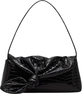 Rotate The Drape Bag Croco - Dames - Schoudertassen - Zwart - ONE Size - Katoen - Tassen