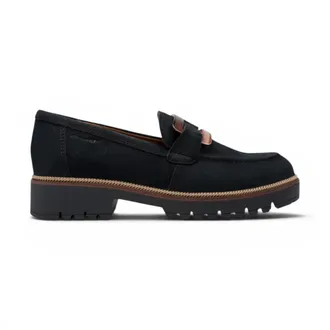 Tamaris Tamaris dames blauwe su&egrave;de leren loafer casual schoenen - 24722-43