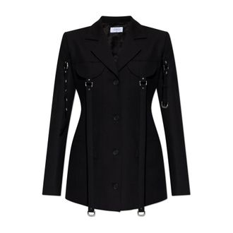 Off-white Blazers, female, Black, Size: XS Single-breasted Blazer