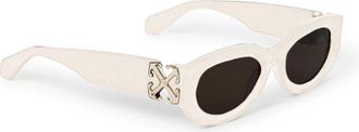 Off-white Wit Grijs Kat Zonnebril Oeri 14E Palmer - unisex - Zonnebrillen - Wit - 52 MM - Accessoires