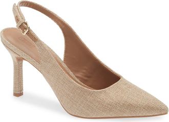Nordstrom Rack Priscilla Slingback Pump in Gold Natural Multi at Nordstrom Rack, Size 9.5