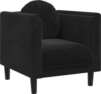 vidaXL Sill&oacute;n Con Coj&iacute;n Terciopelo Negro Vidaxl