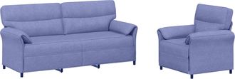 vidaXL Juego De Sof&aacute; 2 Uds. Azul Jeans Tela Vidaxl