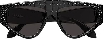 Alaia Sunglasses, female, Black, Size: 58 MM Geometric Sunglasses