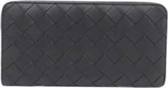Bottega Veneta Pre-owned Calf Long Wallet - Dames - Vintage Accessoires - Zwart - ONE Size - Leer - Vintage