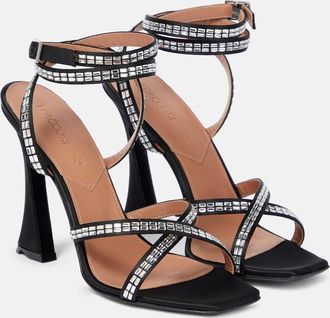 D'accori Carre embellished satin sandals
