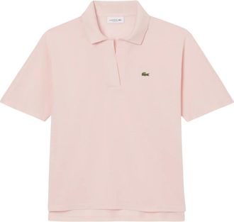 Lacoste Roze Polo Shirt Asymmetrische Stijl - Dames - Polos - Roze - L - Katoen - Tops