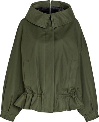 Dries Van Noten Villas Hooded Cotton Jacket - Dark Green - S (UK8-10 / S)