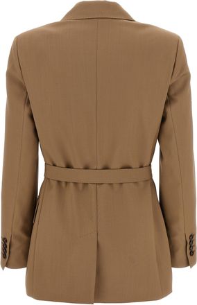 Max Mara Womens Brown Virgin Wool Blazer Clothing