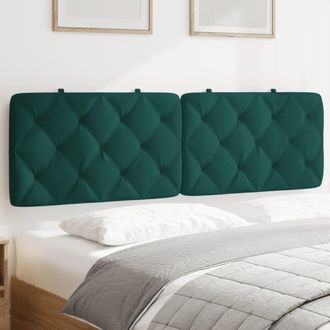 vidaXL Cabecero De Cama Acolchado Terciopelo Verde Oscuro 160 Cm Vidaxl