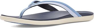 Olukai Hoopio Malua Womens Sandals Ocean Fog/Lanai Breeze : 10 B - Medium, Synthetic