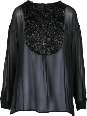Fabiana Filippi Zijden Voile Blouse - Dames - Blouses - Zwart - S - Overhemden