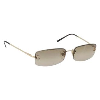 Chanel Pre-owned Accessories, female, Brown, Size: ONE SIZE Pre-owned Vintage Metal Sunglasses