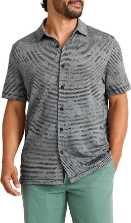 Tommy Bahama Costa Wave Twilight Canopy Seersucker Stripe IslandZone Short Sleeve Button-Up Shirt in Night Cap at Nordstrom, Size X-Large